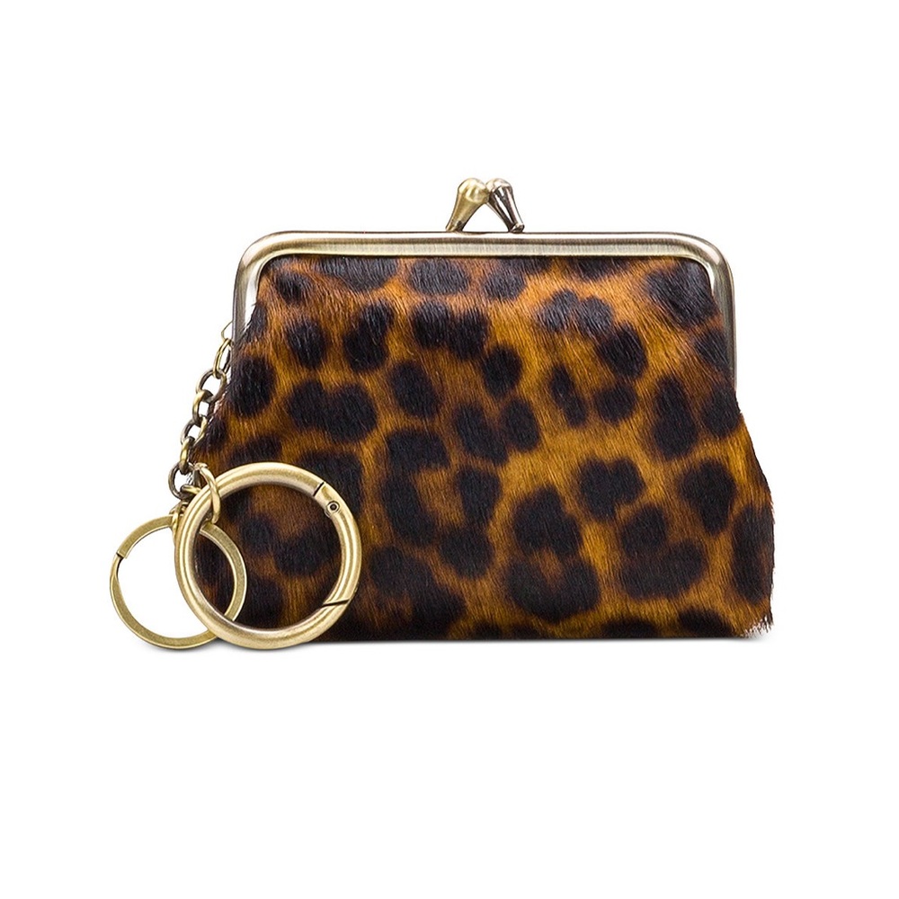 NWT PATRICIA NASH Leopard Calf Hair Borse Coin Purse